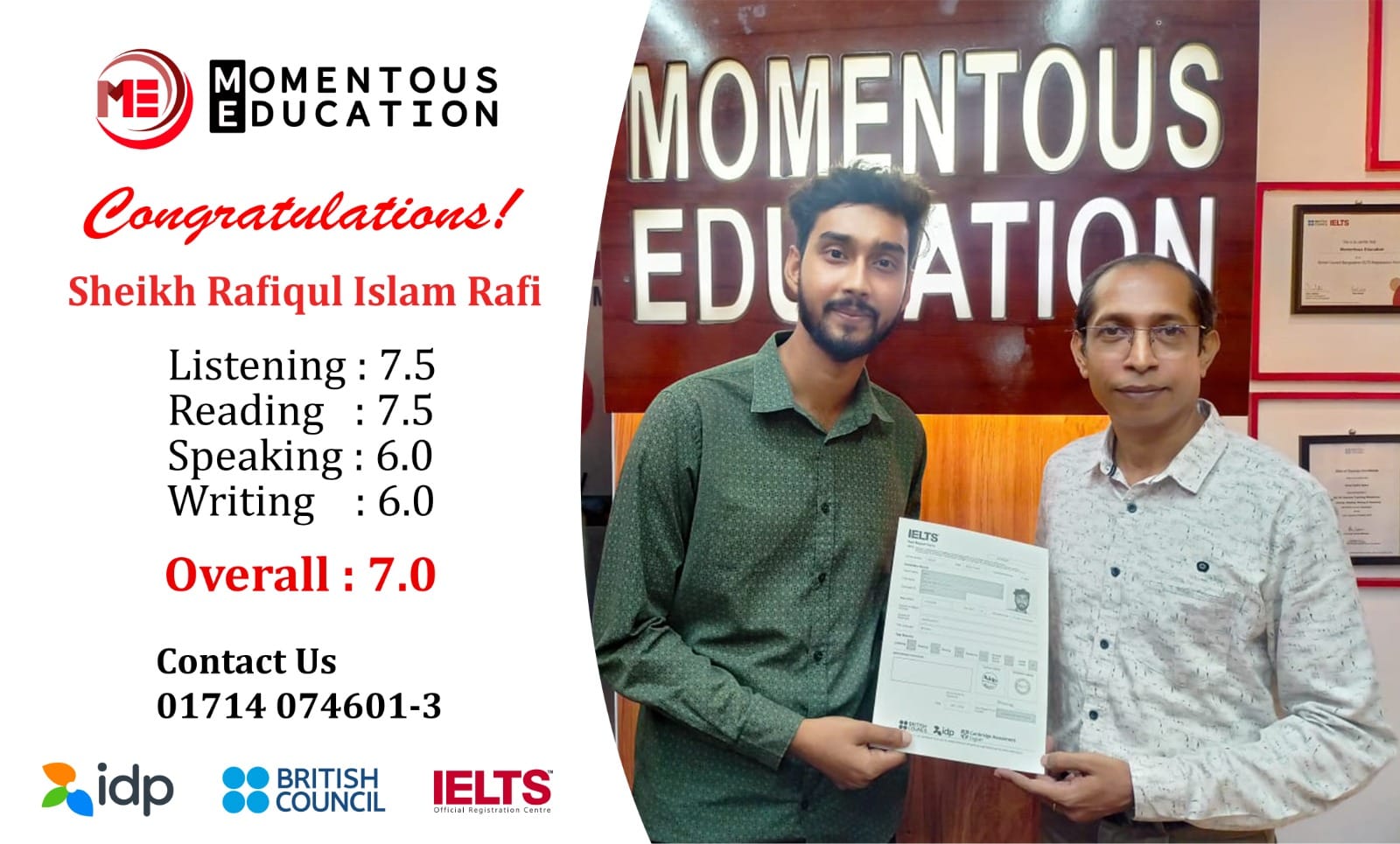 Sheikh Rafiqul Islam Rafi IELTS 7.0