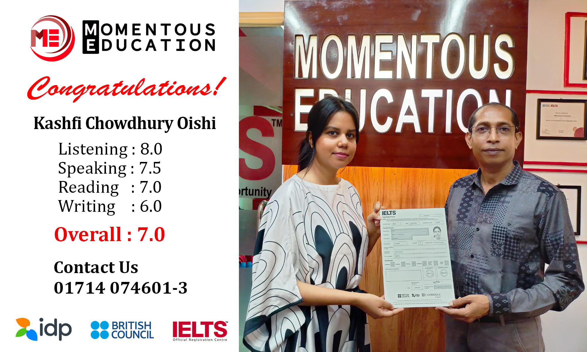 Kashfi Chowdhury Oishi IELTS 7.0