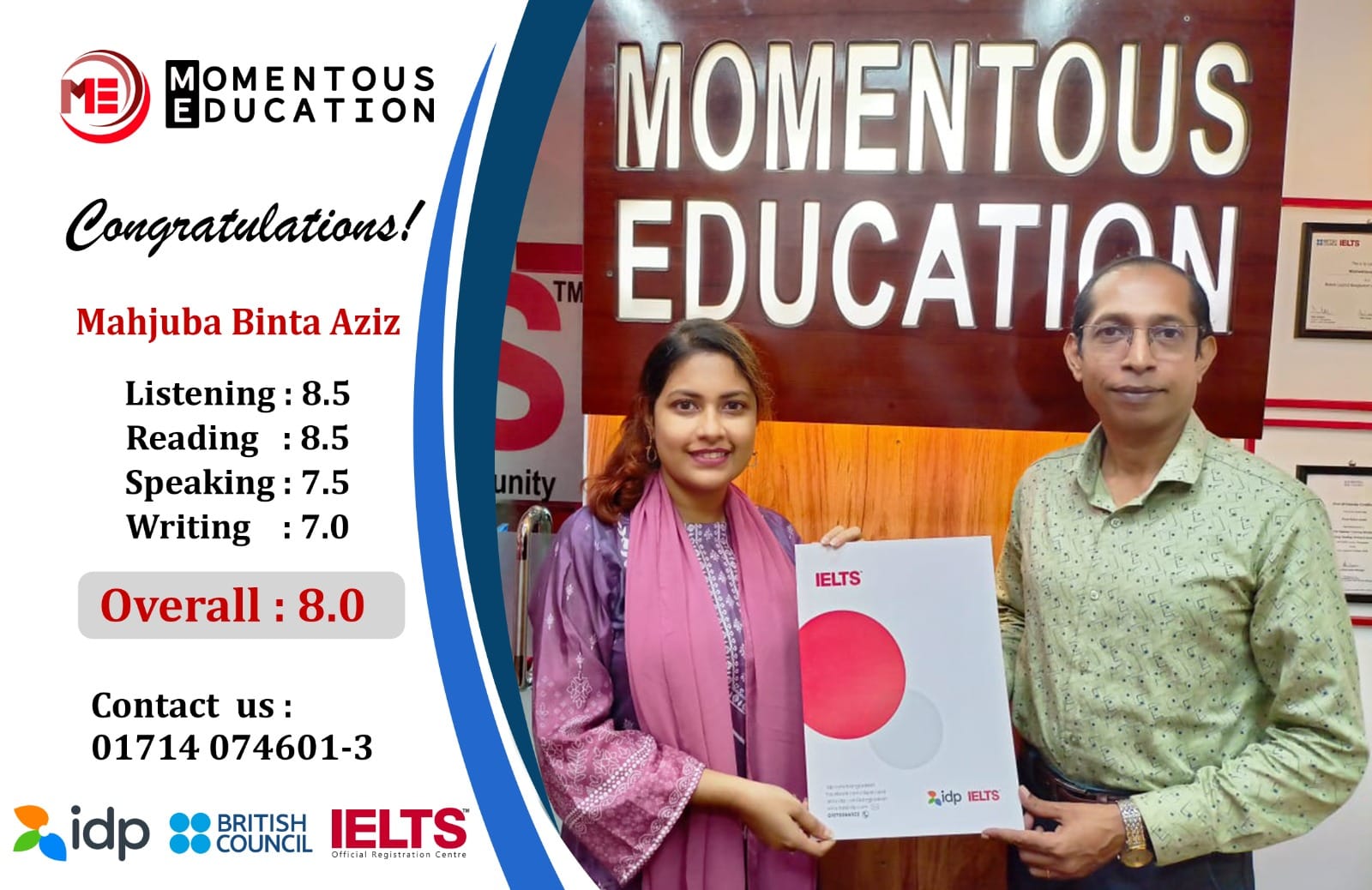 Mahjuba Binta Aziz IELTS 8.0